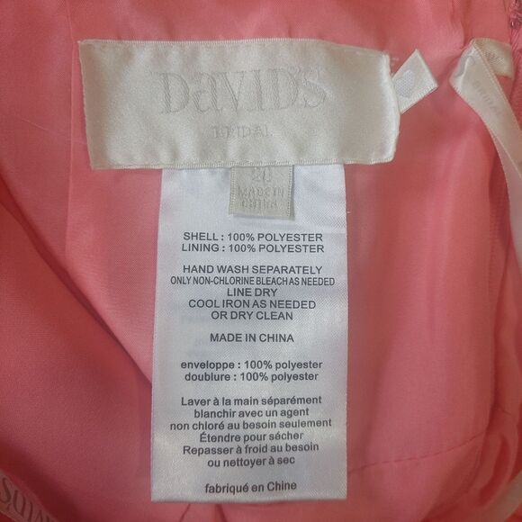 David's Bridal Pink Strapless Sweetheart Gown - Picture 9 of 13